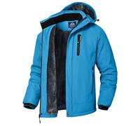 YSENTO Mens Waterproof Winter Jackets Outdoor Warm Fleece Jacket Windproof Coats with Detachable Hood(Blue,M1)