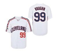 Yseohb Men's Ricky Vaughn 99 Movie Baseball Jersey,90s Hip Hop Clothing Stitched Sports Fan Shirt Jersey Navy Grey White, White, Large