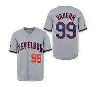 Yseohb Men's Ricky Vaughn 99 Movie Baseball Jersey,90s Hip Hop Clothing Stitched Sports Fan Shirt Jersey Navy Grey White, Grey, XL