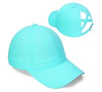 Yseoul Women Criss Cross Ponytail Hat Reflective Baseball Cap Lightweight Quick Drying Laser Perforated Mesh Golf Hat