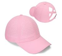 Yseoul Women Criss Cross Ponytail Hat Reflective Baseball Cap Lightweight Quick Drying Laser Perforated Mesh Golf Hat