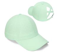Yseoul Women Criss Cross Ponytail Hat Reflective Baseball Cap Lightweight Quick Drying Laser Perforated Mesh Golf Hat