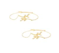 YSEWGFV To My Bestie Dainty Parallel Leaves Bracelet, 925 Sterling Silver Classic Tennis Bracelets Adjustable Bracelet (2pc-a,One Size)