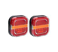 YSFDSGD Car Rear Light 2Pcs DC12-24V Car Light Guide Square LED Trailer Tail, License Plate, Truck, Three-color Brake taillights