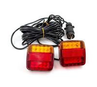 YSFIFHSKFH Rear Lights Rear Towing Trailer Tail Light 16 LED Cable 7 Pin Universal Brake Stop Waterproof License Number Plate Lamp