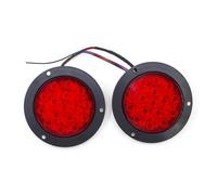 YSFIFHSKFH Rear Tail 12V 24V 16 LED Round Rear Tail Lights Turn Signal Brake Stop Reverse Lamp Car Truck Trailer Lorry Red Yellow White Lamp(2pcs Red)