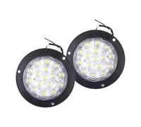 YSFIFHSKFH Rear Tail 12V 24V 16 LED Round Rear Tail Lights Turn Signal Brake Stop Reverse Lamp Car Truck Trailer Lorry Red Yellow White Lamp(2pcs White)