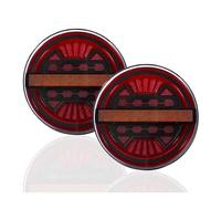 YSFIFHSKFH Rear Tail 2pcs 12V 24V Round LED Trailer Tail Rear Brake Reverse Light Turn Signal Lamp Car Truck Bus Van RV Waterproof