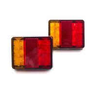 YSFIFHSKFH Rear Tail Rear Tail Light 8 LED 4 Function Trailer Truck Rear Lamp Snowmobile Tractor Camper With Reflector 12V 24V(24V)