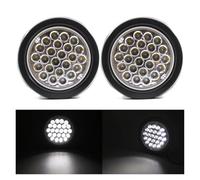 YSFIFHSKFH Rear Tail Round LED Rear Brake Stop Side Marker Warning Indicator Reflector Truck Trailer Red Yellow White Light 12V 24V(2pcs White)