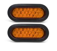 YSFIFHSKFH Rear Tail Truck Trailer Oval Tail Light Brake LED 12V 24V Rear Lamp For Pickup Lorry Boat Tractor Van RV Bus(2pcs yellow)