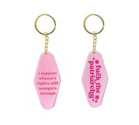 YSFSootie 2 Pcs Feminist Keychain, Fuck The Patriarchy Car Keychain, Motel Keychain, Retro Keychain, Women Empowerment for Girls