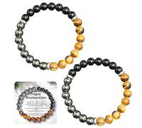 YSFVNP 2 Pcs Black Tourmaline Bracelet, Stretchable Natural Stone Bead for Men and Women, Crystal Bracelet, Yoga and Daily Wear