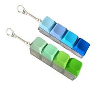YSFVNP 2 Pcs Keyboard Fidget Toy, Keyboard Fidget, 4 Keys Keyboard Decompression Toys Keyboard Keychain Toys Finger Keyboard Caps Toy for to Relief Stress Pass the Time(Blue and Green)