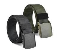 YSFVNP 2 Pcs Work Belts for Men, Cozy Canvas Belt for Men Women, 130 cm Adjustable No Holes Belt, Fast Pass Through the Airport Security, Suitable for Anywhere, Length 130 cm/51.18 inch