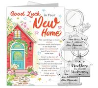YSFVNP 3Pcs First Home Keyring, New Home Keyring, Adventures Housewarming Gifts First Gifts for Men Women Housewarming Couples Friends Family Owners