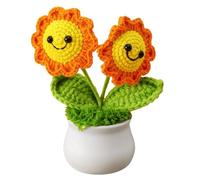 YSFVNP 6PCS Crochet Flower, Knitted Flowers, Weaving Tulips Weaving Handmade Yarn Crochet Flower Bouquets Suitable as a Companion Gift to Give to Others (yellow)