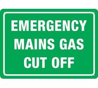 YSFWTUS Emergency Mains Gas Cut Off 8"" X12 Rust Free Aluminum Signs Outdoor, Metal Tin Sign For Home, Business, Yard
