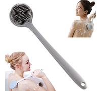 YSGLIFE Body Massage Brush Back Scrubber Long Handle Bath Shower Brush with Non-Slip Ultra Soft Bristles Exfoliating Cellulite Silicone Body Brush (Grey)