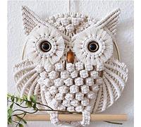 YSGLIFE Owl Macrame Wall Hanging Tapestry Macrame Wall Decor Handmade Woven Boho Ornament Wall Art Hanger Home Decor Office Living Room Bedroom Nursery Craft Decorations