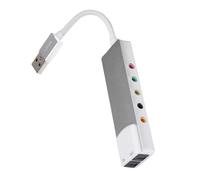 YSHHKEE USB External Sound Card with Optical Fiber SPDIF, Silver | Aluminum Alloy Construction for Home Theater and Gaming Setups with Full Duplex Playback and for