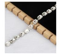 YShiuoL Crystal Rhinestone Chain Trim Crystal Rhinestone Trim Chain Glass Rhinestone Applique Chain Diy Sew On Trim Wedding Dress(Style4 8x10mm)