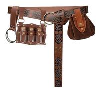 YShiuoL Renaissance Belt 1/4/7PCS Medieval Belt Renaissance Punk Cork Dark Three Glass Bottle Waist Bag(Style H 7PCS)