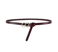 YShiuoL Renaissance Belt Leather Womens Waist Belt High-end Metal Buckle Thin Belts For Jeans Soft Adjust(Red Brown)