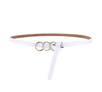 YShiuoL Renaissance Belt Leather Womens Waist Belt High-end Metal Buckle Thin Belts For Jeans Soft Adjust(WHITE)