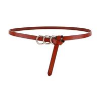 YShiuoL Renaissance Belt Leather Womens Waist Belt High-end Metal Buckle Thin Belts For Jeans Soft Adjust(Brown)