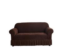 YShiuoL Sofa Cover With Skirt 1 Pc Sea Wave Skirt Stretch Sofa Cover, Non-Slip All-Inclusive Dustproof, Bedroom Living Room Home Decoration(Brown,Loveseat)