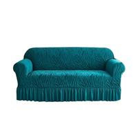 YShiuoL Sofa Cover With Skirt 1 Pc Sea Wave Skirt Stretch Sofa Cover, Non-Slip All-Inclusive Dustproof, Bedroom Living Room Home Decoration(Bluish Green,3-Seater Sofa)