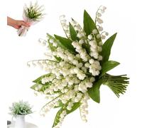 YSHODGU 16 Pcs Indoor Artificial Lily of the Valleys, 36 Cm Vivid Plastic Lily of the Valley Flowers, Artificial Lilys of the Valley And Greenery, for Home Garden, Wedding, and Party Decorations