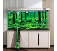 YSHODGU Fish Tank Background, 30×80cm Aquarium Background Decal, Aquarium Poster Backing 3D Effect, Fish Tank Sticker Underwater Backdrop, for Saltwater and Freshwater Fishes Tanks, Ocean Ecology