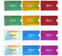 YSHODGU RFID Blocker Card Case, RFID NFC Blocker Hard Plastic Protective Case, EC Card Case, NFC Blocker, Blocking Cases, for Credit Cards, Colourful Card Sleeves, ID Card Protection, Pack of 12