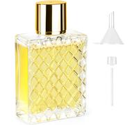 Ysimple 100ml Perfume Atomiser, Portable Clear Empty Glass Perfume Spray Bottles, Refillable Perfume Atomizer Large Cosmetic Fine Mist Atomizer for Travel(Golden)