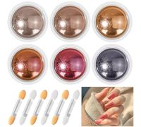 Ysimple 6-Farben Chrome Nail Powder, Chrome Pulver Nägel mit Spiegeleffekt, Metallic Chrom Pulver Laser Chrome Puder,Cromepulver Nägel für Nail Art Dekoration (C-Chrome)