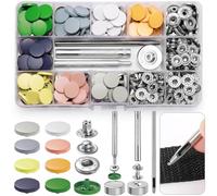 Ysimple 80 Sets 12.5mm Snap Fastener Kit with 4 Setting Tools, 8-Color Press Studs No Sewing Snap Buttons for Sewing, Clothes, Jackets, Leather, Jeans Wears, Bracelets, Bags