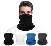 Ysimple Pack of 4 Multifunctional Tube Scarf, Neckerchief, Men's Sports Breathable Windproof Neck Tube, Soft and Comfortable Bandanas Loop Scarf for Outdoor Skiing Motorcycle Running Cycling, Black,