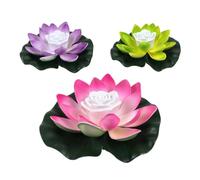 YSINOBEAR Floating Pool Light,3Pcs Floating Solar Powered LED Lotus Flower Lights, Pond Pool Garden Landscape Lamp, Battery Operated Lily Pad Flower Pond Decor for Garden Fountain (3PCS)