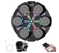 YSINOBEAR Music Boxing Machine,3 Modes & 6 Speeds,LED Screen Wall Mounted Musical Boxing Machine,Training Pad Toy with Boxing Glove,Smart Bluetooth Music Boxing Machine for Kids and Adults (Black)