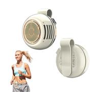 YSINOBEAR Small Clip Fan,Portable Silent Mini Bladeless Fan Clip On,360° Adjustable with 5 Speeds & Digital Display,Mini USB Rechargeable Cooling Fan for Travel, Outdoor,Office,Desk (Beige)