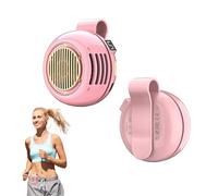 YSINOBEAR Small Clip Fan,Portable Silent Mini Bladeless Fan Clip On,360° Adjustable with 5 Speeds & Digital Display,Mini USB Rechargeable Cooling Fan for Travel, Outdoor,Office,Desk (Pink)