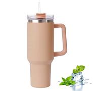 YSINOBEAR Tumblers Cup with Straw, Lid and Handle, 40oz/1200ml Stainless Steel Coffee Travel Insulated Mug, Leak Proof Vacuum Water Bottle for Hot Iced Drink, High Capacity