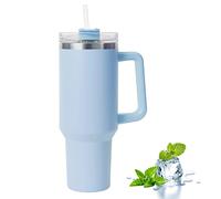 YsinoBear Tumblers Cup with Straw, Lid and Handle, 40oz/1200ml Stainless Steel Coffee Travel Insulated Mug, Leak Proof Vacuum Water Bottle for Hot Iced Drink, High Capacity Blue