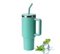 YsinoBear Tumblers Cup with Straw, Lid and Handle, 40oz/1200ml Stainless Steel Coffee Travel Insulated Mug, Leak Proof Vacuum Water Bottle for Hot Iced Drink, High Capacity Mug (Blue/B)