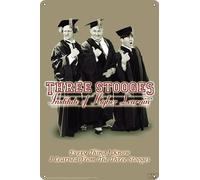 Ysirseu Three Stooges Institute of Higher Learning Funny Art Metal Tin Sign 8x12 inch Bar Pub Indoor Outdoor Wall Decor Gifts for Man