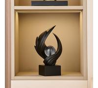Ysislybin Home Decor Modern Art Statue Decor, Coffee Table Bookshelf Shelf Sculpture Ornaments, Abstract Swirl-Shaped Sculpture Decorations for Dining Room Living Room Office (Black)
