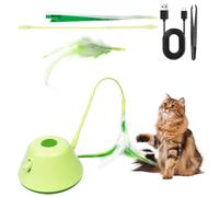 Ysislybin Interactive Cat Toys, 3-in-1 Electric Funny Smart Feather Toys with 3 Feathers & 3 Speed Play Modes 360° Rotation Rechargeable Automatic Cat Toy for Indoor Kitten Exercise