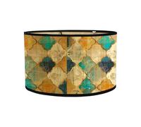 Ysislybin Lampshade, E27 Bamboo Square Lampshade, Colorful, Retro/Vintage Style, Glossy Finish, Screw-on Mount, Suitable for Table, Wall, Floor, Bedroom, Study, Dining, Living, Kitchen, Hallway